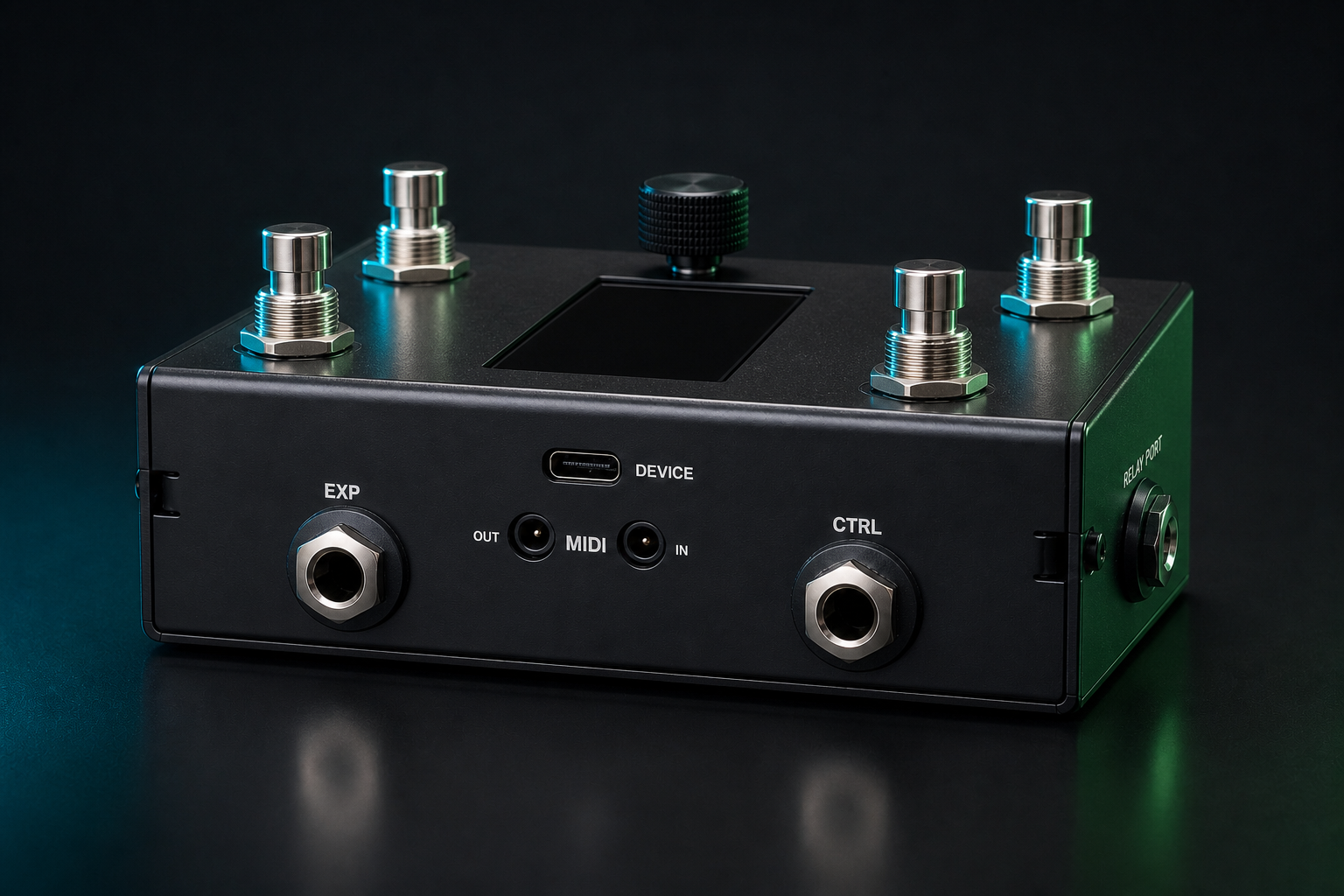 MFC4 rear panel with EXP, CTRL, MIDI and relay port